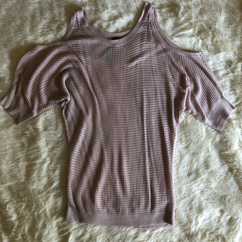 Express cold shoulder sweater blush pink